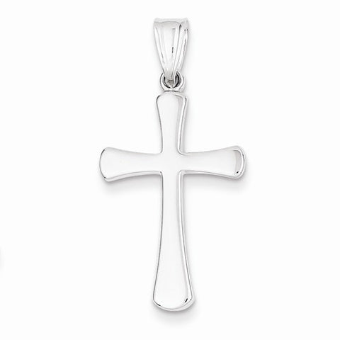 14k White Gold Hollow Cross Pendant, Lovely Pendants for Necklace