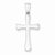 14k White Gold Hollow Cross Pendant, Lovely Pendants for Necklace