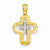 14k Gold Two-tone Solid Cross pendant, Appealing Pendants for Necklace