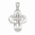 14k White Gold Solid Cross pendant, Charm