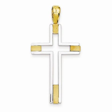 14k Gold Two-tone Fancy Cross pendant, Adorable Pendants for Necklace