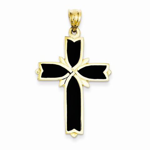 14k Gold Enameled Latin Cross Pendant, Pendants for Necklace