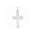 Diamond-cut Cross Charm in 14k White Gold