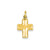 Puffed Cross Charm in 14k Gold