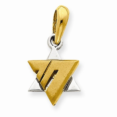 14k Gold Two-tone Star of David Pendant, Stylish Pendants for Necklace
