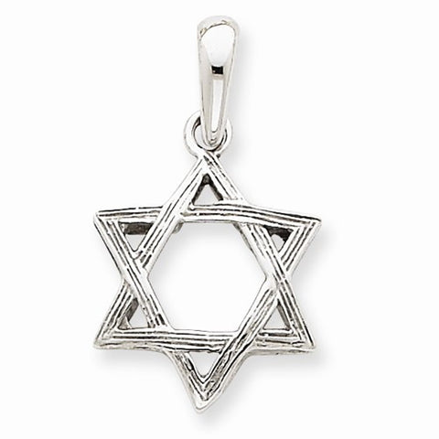 14k White Gold Star Of David pendant, Dazzling Pendants for Necklace
