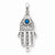 14k White Gold Turquoise Filigree Chamseh Pendant, Pendants for Necklace