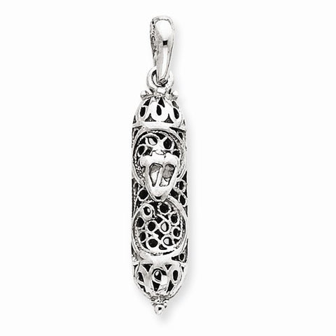 14k White Gold Mezuzah Pendant, Pendants for Necklace
