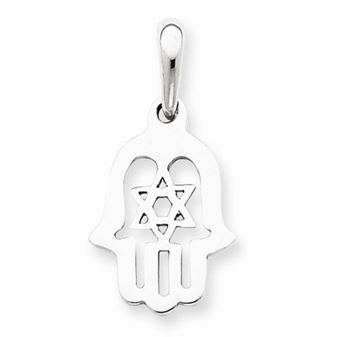 14k White Gold Star of David Chamseh Pendant, Pendants for Necklace