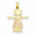 14k Gold Two-tone Girl Pendant, Pendants for Necklace