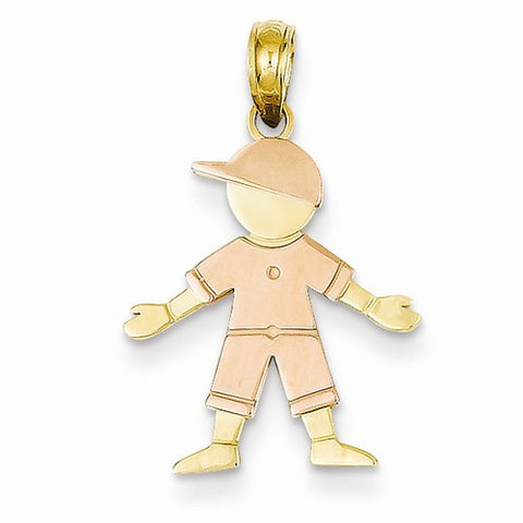 14k Gold Two-tone Boy Pendant, Pendants for Necklace