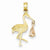 14k Gold Two-tone Stork Pendant, Pendants for Necklace