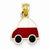 14k Gold Enameled Car Pendant, Pendants for Necklace