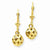 14k Yellow Gold Diamond-cut Filigree Ball Leverback Earrings