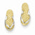 14k Yellow Gold Rhodium Flip Flop Earrings