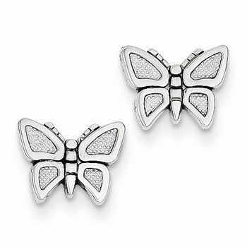 14k White Gold Butterfly Earrings