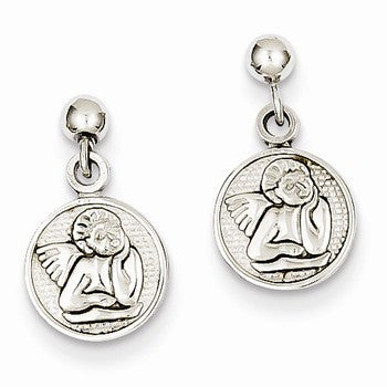 14k White Gold Raphael Angel Earrings