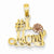 14k Gold Two-Tone Polished #1 Mom with Flower Pendant, Pendants for Necklace