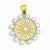 14k Gold with Rhodium Diamond Cut Starburst Pendant, Pendants for Necklace