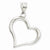 14k White Gold Polished Open Heart Pendant, Pendants for Necklace