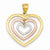 14k Gold Tri-color Dangle 3 Heart Pendant, Pendants for Necklace