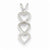 14k White Gold Triple Heart Pendant, Pendants for Necklace