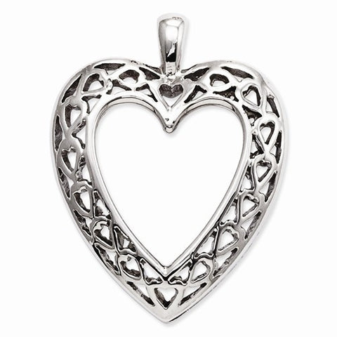 14k White Gold Heart pendant, Adorable Pendants for Necklace