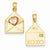 14k Gold Two-tone 3-D XOXO Envelope with Heart Pendant, Pendants for Necklace
