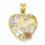 14k Gold Yellow & Rose Gold w/Rhodium #1 Mom in Heart Pendant, Pendants for Necklace