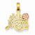 14k Gold Two-tone #1 Mom with Flower Pendant, Pendants for Necklace