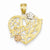 14k Gold Yellow & Rose Gold w/Rhodium #1 Daughter in Heart Pendant, Pendants for Necklace