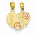 14k Gold Two-tone Mommy - Me Breakable Heart Pendant, Pendants for Necklace