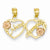 14k Gold Two-tone Mom - Daughter Breakable Hearts Pendant, Pendants for Necklace