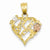 14k Gold Tri-color Best Friend Heart Pendant, Pendants for Necklace