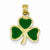 14k Gold Enameled 3 Leaf Clover Pendant, Pendants for Necklace