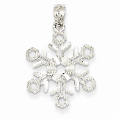 14k White Gold Snowflake pendant, Fine Pendants for Necklace