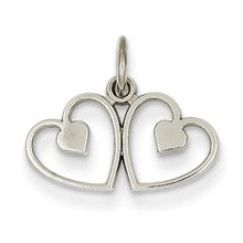 14k White Gold Double Heart Charm hide-image