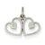 14k White Gold Double Heart Charm hide-image