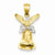 14k Gold & Rhodium 3-D Cracked Liberty Bell with Eagle Pendant, Pendants for Necklace