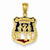 14k Gold Enameled New York Police 911 Badge Pendant, Pendants for Necklace