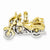 14k Gold Two-tone 3-D Motorcycle pendant, Lovely Pendants for Necklace