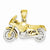 14k Gold Two-tone 3-D Motorcycle pendant, Stylish Pendants for Necklace