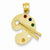 14k Gold Enameled Artist Palette Pendant, Pendants for Necklace