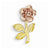 14k Gold Two-tone Mini Pink Rose Flower Pendant, Pendants for Necklace