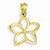 14k Gold Polished Medium Cut-out Plumeria Pendant, Pendants for Necklace