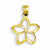 14k Gold Polished Small Cut-out Plumeria Pendant, Pendants for Necklace