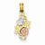 14k Gold Yellow & Rose Gold w/Rhodium Flowers Pendant, Pendants for Necklace