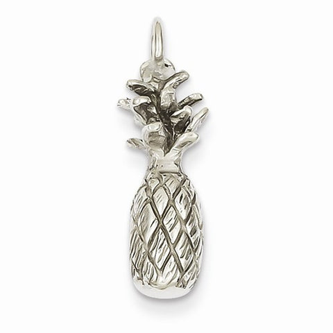 14k White Gold 3-D Pineapple Pendant, Pendants for Necklace