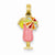 14k Gold Pink Enameled Tropical Drink Pendant, Pendants for Necklace