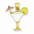 14k Gold Ice Blue Enameled Margarita Drink Pendant, Pendants for Necklace